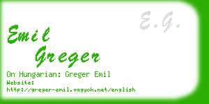 emil greger business card